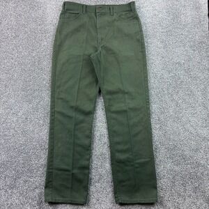 Vintage Big Mac Pants Mens 34x32 Green Twill Straight Leg Cotton Blend Workwear